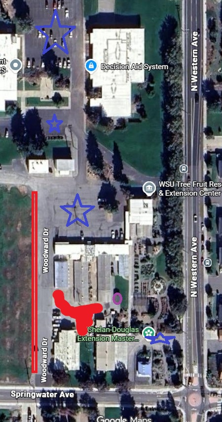 map of parking at the WSU garden