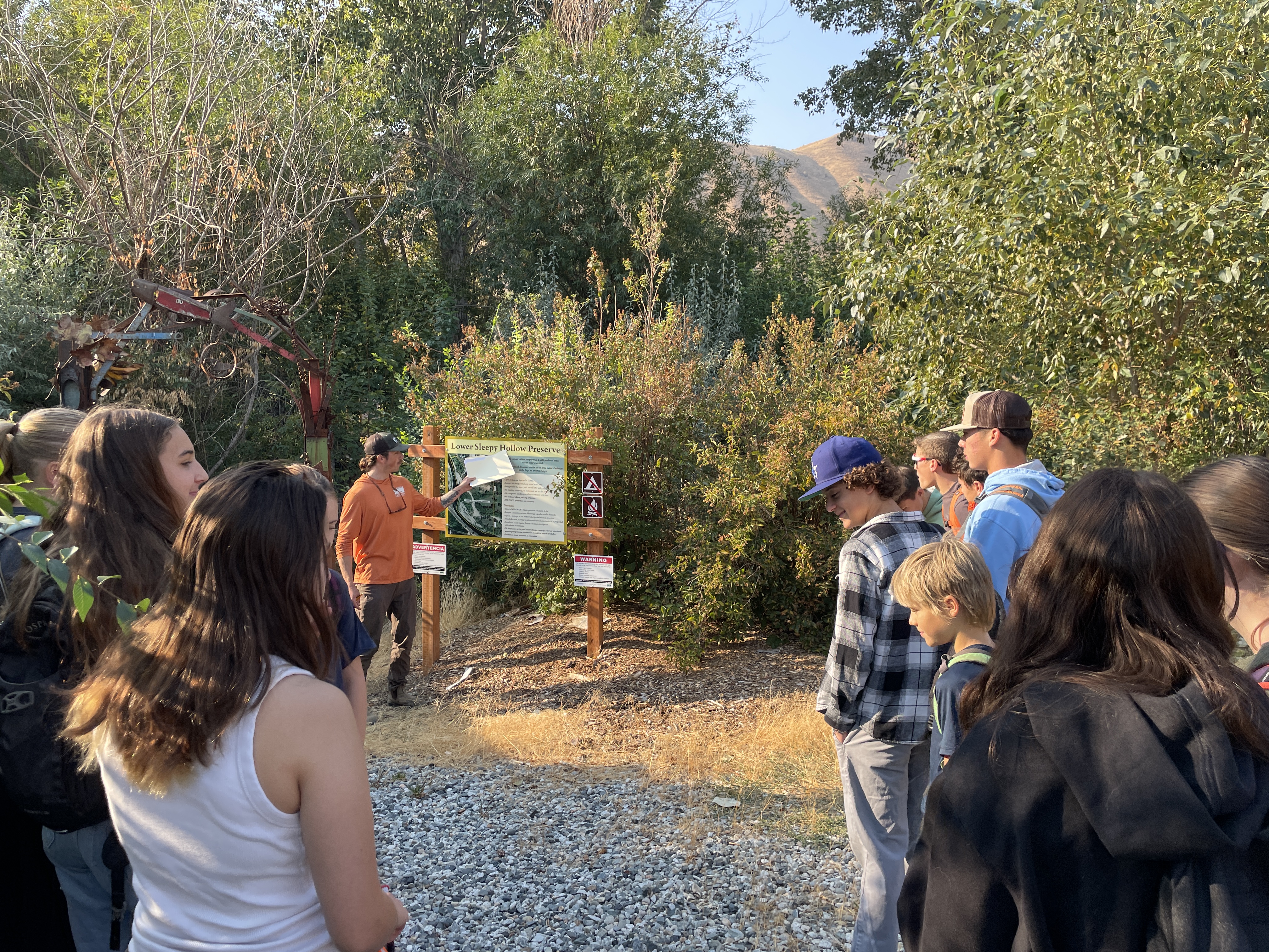 image of students at trailhead